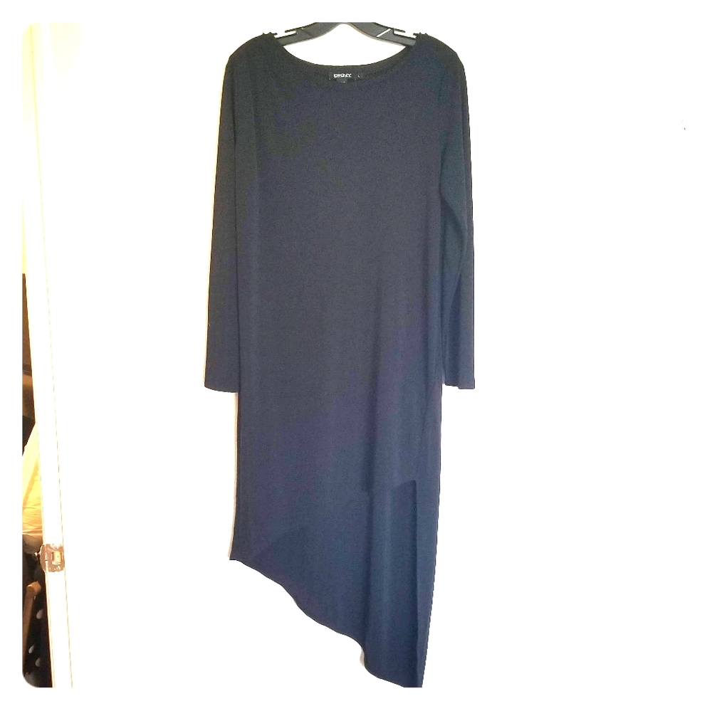 Vintage DKNY Sheer Long Sleeve Asymmetrical Dress
